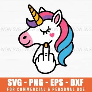 Unicorn Middle Finger Funny Fuck Hand Svg Cricut Svg Png