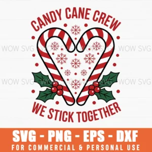 Christmas Candy Cane Heart Svg