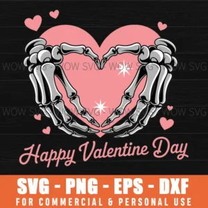 Funny Happy Valentines Day Love Skeleton Skull Svg Png