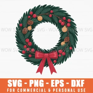 Free Christmas Wreath Svg Png