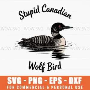 Stupid Canadian Wolf Bird Lgbt Hockey Romance Comfort Colors Svg