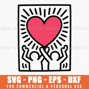 Keith Haring Love Heart Print Svg