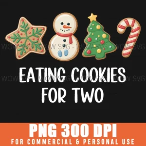Eating Christmas Cookies Two Pregnancy Announce Holiday Maternity Png