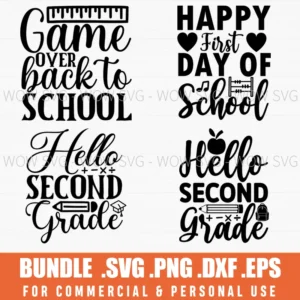 Game Over Back To School Svg Bundle