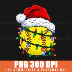 CHRISTMAS SOFTBALL BALL DESIGN XMAS SPORT PNG