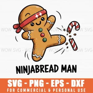 Ninjabread Man Funny Christmas Gingerbread Svg Png Eps