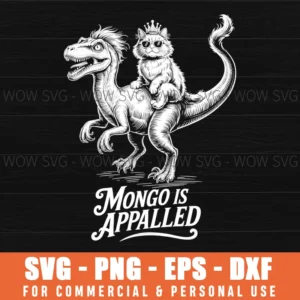 Retro Mongo Appalled Princess Cat Dinosaur Riding Svg Png