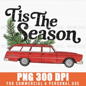 TIS THE SEASON RED CAR PNG XMAS CHRISTMAS TREE CLIPART