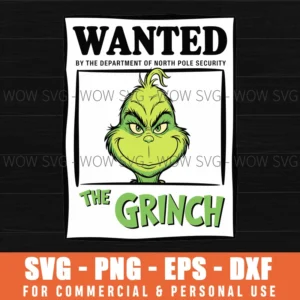 The Grinch Wanted Poster Svg Retro Christmas Merry Girncmas