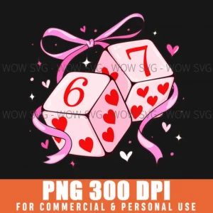 Preppy Valentine Dice 6 7 Lucky Game Clipart Numbers Hearts