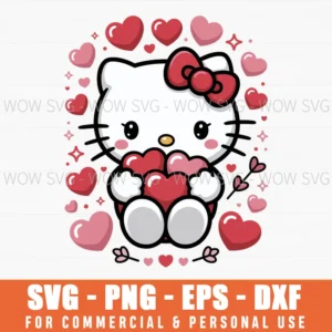 Valentine’S Day Hello Kitty Svg Png