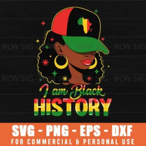 African American Black History Afro Woman Pride Hat Svg Png