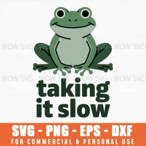Taking It Slow Frog – Cute Relaxing Frog Svg Png