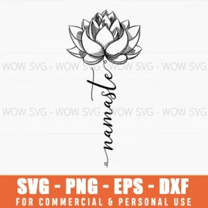 Namaste Lotus Flowers Yoga Yogi Meditation Svg Png