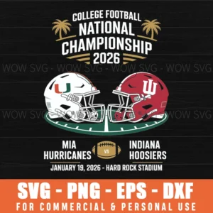 Miami Vs Indiana Cfp National Championship 2026 Helmets Svg Png