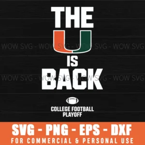 Miami Hurricanes College Football Playoff The U Is Back Svg Png