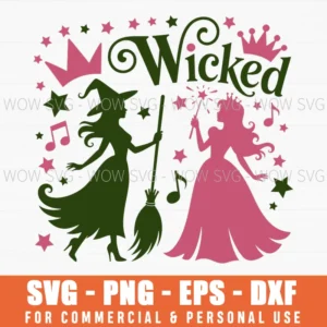 Pink Green Witch Musical Elphaba Glinda Wicked Broadway Png