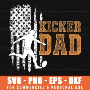 Football Dad American Flag Usa Vintage Patriotic Fan Svg