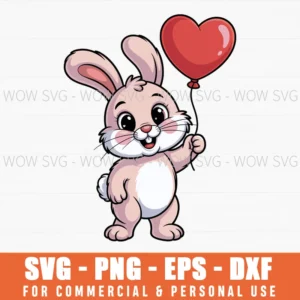 Adorable Bunny Valentine Designs For Kids And Adults Svg Png