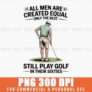 Vintage Sixties Retro Funny Golfing Men Png