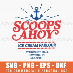 Funny Scoops Ahoy Ice Cream Stranger Things Summer Svg