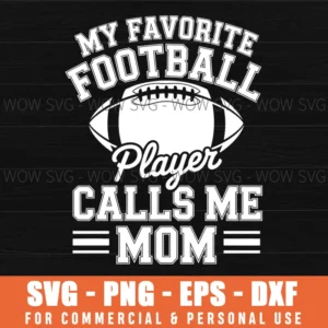 Mothers Day American Football Player Mom Sports Fan Svg Png
