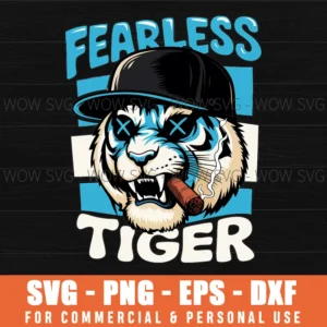 Fearless Tiger Svg Blue American Football Fans Mascot Sport