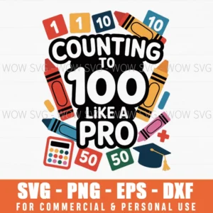 Counting To 100 Like A Pro, 100 Days Of School Svg Png