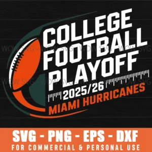 Miami Hurricanes College Football Playoff Cfp 2025-26 Svg Png