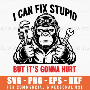 Funny Mechanic Gorilla Meme Humor Garage Gift Svg Png Eps