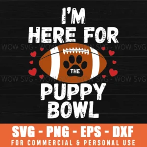 Puppy Bowl Funny Dog Lover Football Game Day Svg Png