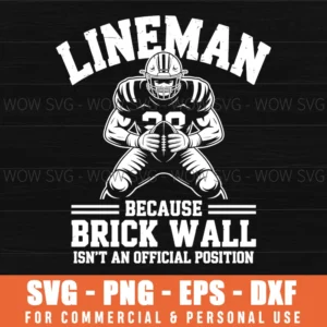 Football Lineman Player Official Position Funny Brick Wall Svg