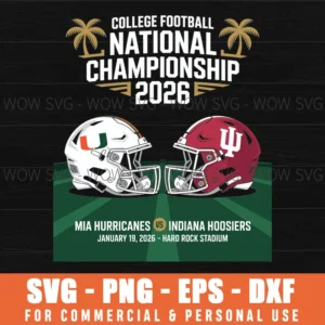 Miami Vs Indiana Cfp National Championship 2026 Helmets Svg Png