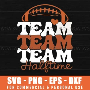 Team Halftime Football Game Day Group Matching Costume Svg