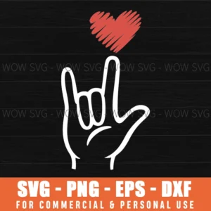 Asl I Love You Hand Sign Heart Valentines Day Svg Png