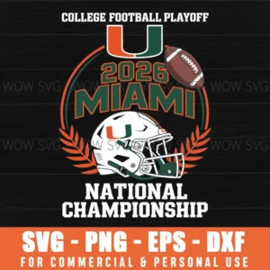 Miami Hurricanes National Championship Cfp 2026 Svg Png