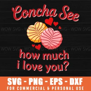 Concha Love You Valentine Couple Romantic Shell Svg Png