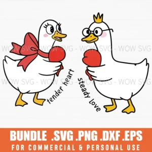 Funny Silly Cute Goose Couple Love Valentine Svg Png Eps