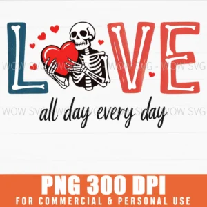 All Day Love Happy Valentines Day Hearts Png