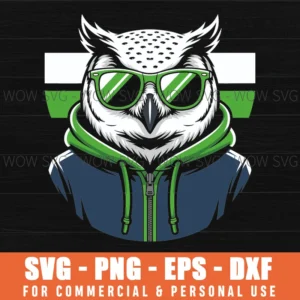 Seahawk Bird Navy Green Team Colors Cool Sunglasses Svg Png