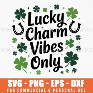 St Patricks Day Lucky Charm Shamrock Irish Party Vibes Png