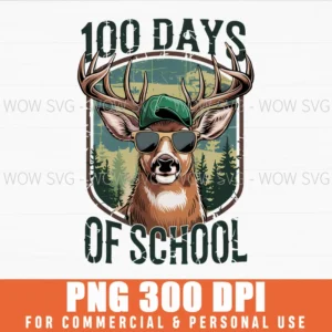 Deer 100 Days Of School Svg Boys Student Teacher Png