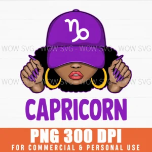 Capricorn Queen African American Zodiac Birthday Woman Png