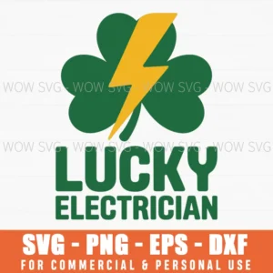 Lucky Electrician St Patrick’S Day, Irish Trade Svg Png