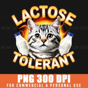 Retro Vintage Lactose Tolerant Funny Cat Milk 90S Meme Png