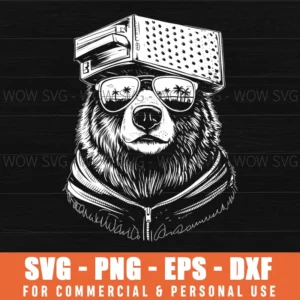Funny Vintage Bear Cheese Grater Hat Sunglasses Svg Png