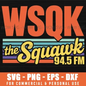 Wsqk The Squawk Retro Radio Old School Audio Svg Png Eps
