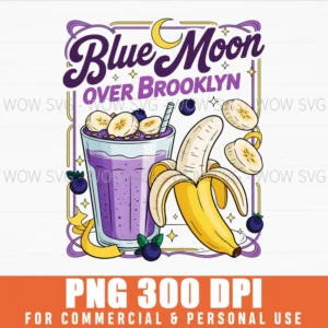 Blue Moon Over Brooklyn Extra Banana Lover Retro 80S Png