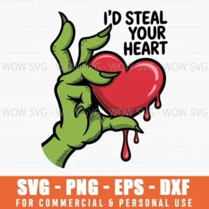 I’D Steal Your Heart Svg Grinch Valentine'S Day Png