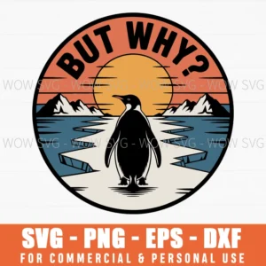 Existential Penguin Funny Philosophical Nihilist Hiking Svg